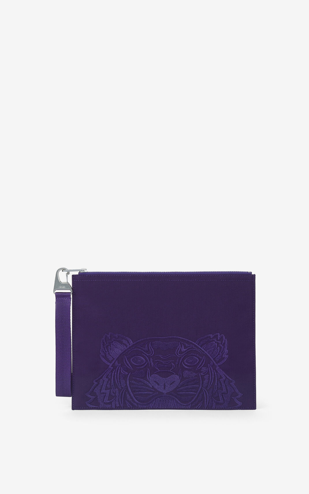 Kenzo Large canvas Kampus Tiger Clutch Purple For Mens 7903NWDEM